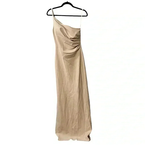 Revelry One Shoulder Dress in Cream - Picture 3 of 9